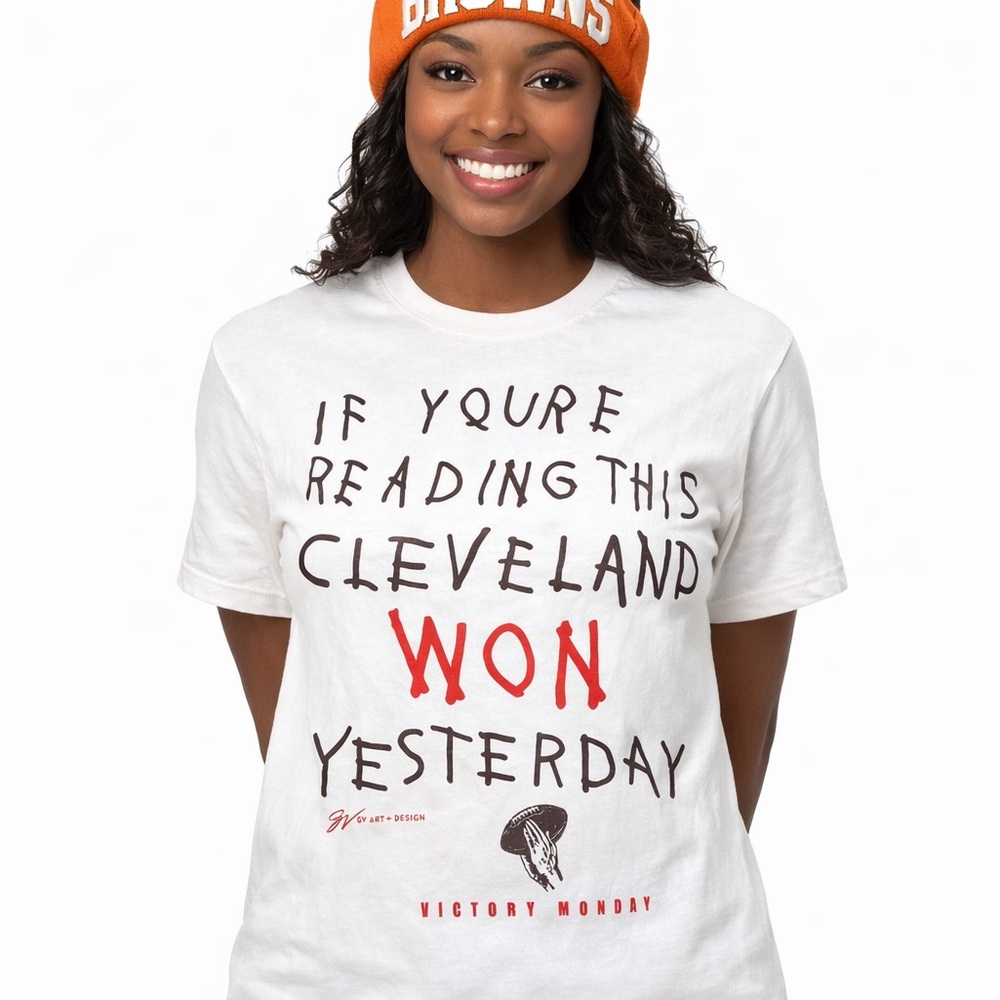 GV Art “If You’re Reading This Cleveland Won Yesterday” Tee Women’s Small